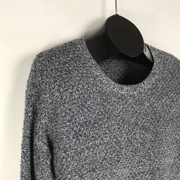 Madewell Landmark Textured Sweater Women's Medium Gray Knit Side Zip Pullover - Picture 6 of 12